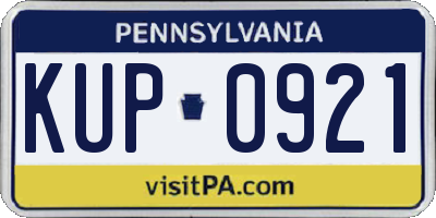 PA license plate KUP0921