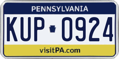 PA license plate KUP0924