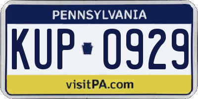 PA license plate KUP0929