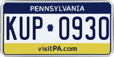PA license plate KUP0930