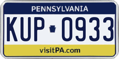 PA license plate KUP0933