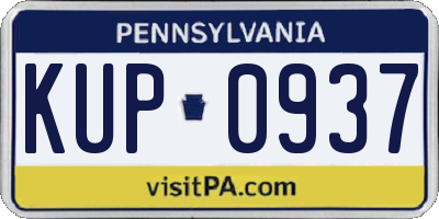 PA license plate KUP0937