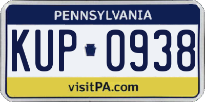 PA license plate KUP0938