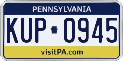 PA license plate KUP0945