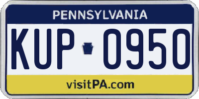 PA license plate KUP0950