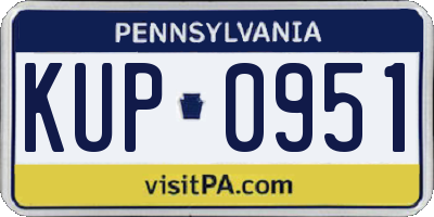 PA license plate KUP0951