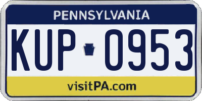 PA license plate KUP0953