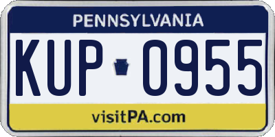 PA license plate KUP0955
