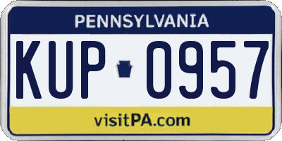 PA license plate KUP0957