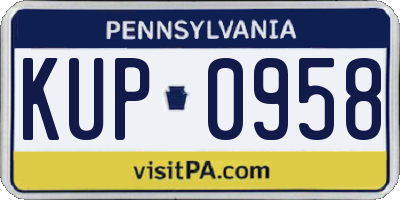 PA license plate KUP0958