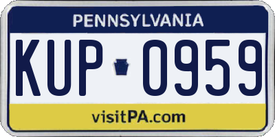 PA license plate KUP0959
