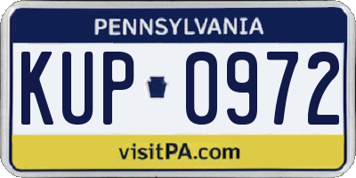 PA license plate KUP0972