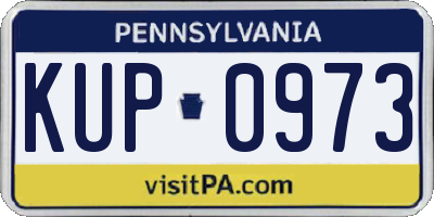 PA license plate KUP0973