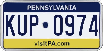 PA license plate KUP0974