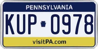 PA license plate KUP0978