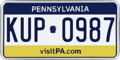 PA license plate KUP0987