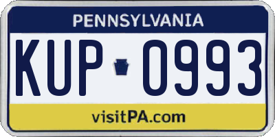 PA license plate KUP0993