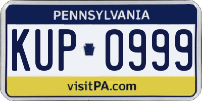 PA license plate KUP0999
