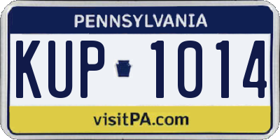 PA license plate KUP1014