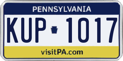 PA license plate KUP1017