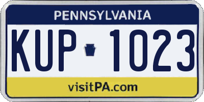 PA license plate KUP1023