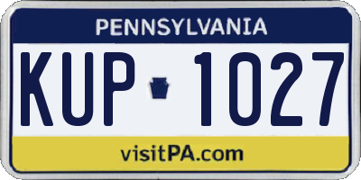 PA license plate KUP1027