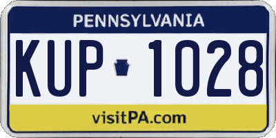 PA license plate KUP1028