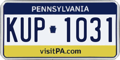 PA license plate KUP1031