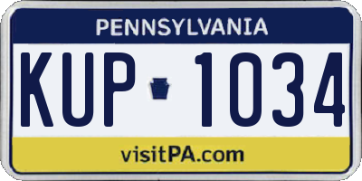 PA license plate KUP1034