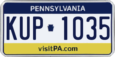 PA license plate KUP1035