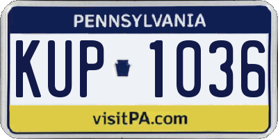 PA license plate KUP1036