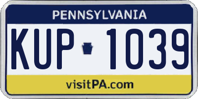 PA license plate KUP1039