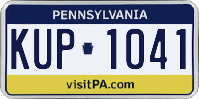 PA license plate KUP1041