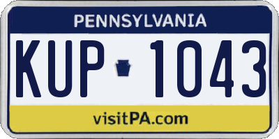 PA license plate KUP1043