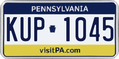 PA license plate KUP1045