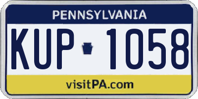 PA license plate KUP1058