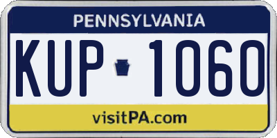 PA license plate KUP1060