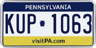 PA license plate KUP1063