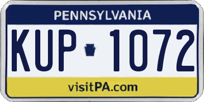 PA license plate KUP1072