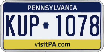 PA license plate KUP1078