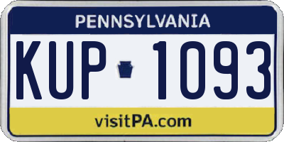 PA license plate KUP1093