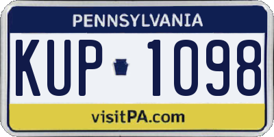 PA license plate KUP1098