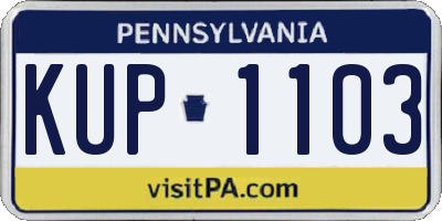 PA license plate KUP1103