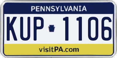 PA license plate KUP1106
