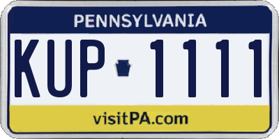 PA license plate KUP1111