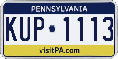 PA license plate KUP1113