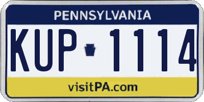 PA license plate KUP1114