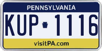 PA license plate KUP1116