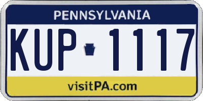 PA license plate KUP1117