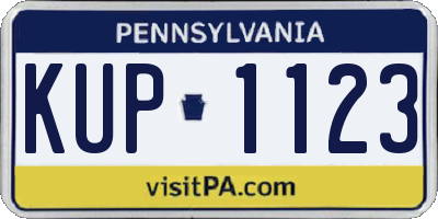 PA license plate KUP1123